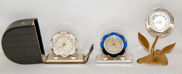 3 Sheffield Flower Alarm Clocks — Antique Clocks Price Guide