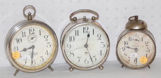3 Alarm Clocks: Wecker, New Haven & Victory — Antique Clocks Price Guide