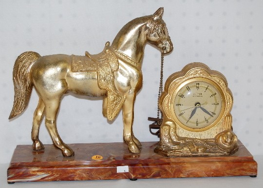 United, Self Starting Clock, Western Theme — Antique Clocks Price Guide