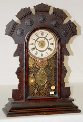 Dark Oak 8 Day T & S Alarm Kitchen Clock — Antique Clocks Price Guide
