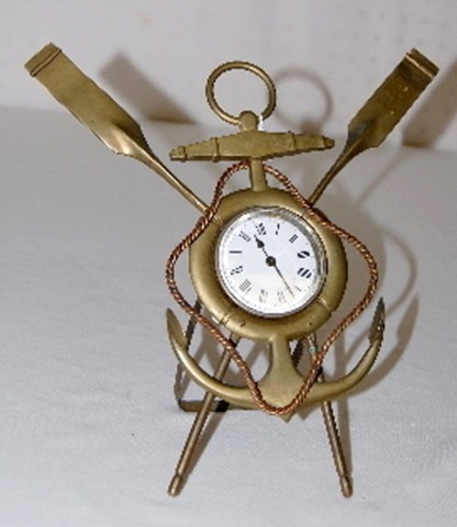 Metal Novelty Anchor & Oars Dresser Clock — Antique Clocks Price Guide