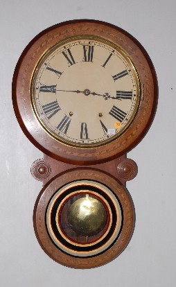 English Inlaid 8 Day T & S Wall Clock — Antique Clocks Price Guide