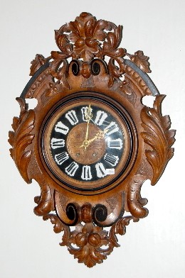 Ornate Carved Leaf & Nut Wall Clock — Antique Clocks Price Guide