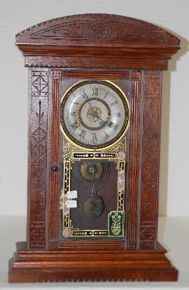 Jerome Walnut Parlor Clock with Alarm — Antique Clocks Price Guide