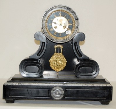 French Slate & Marble Mantel Clock — Antique Clocks Price Guide