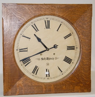 Seth Thomas Oak 24" Square Gallery Clock — Antique Clocks Price Guide