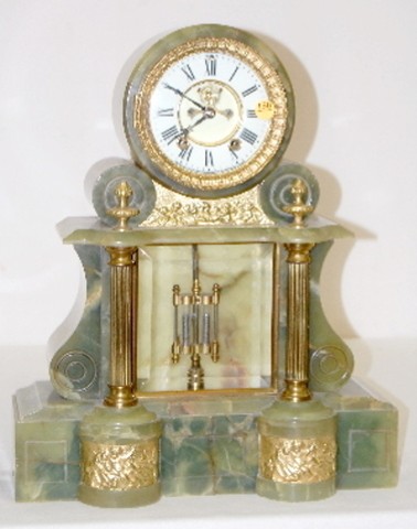 Ansonia French Green Onyx Mantel Clock — Antique Clocks Price Guide