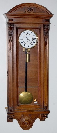 Mahogany 1 Wt. Carved Vienna Regulator Clock — Antique Clocks Price Guide