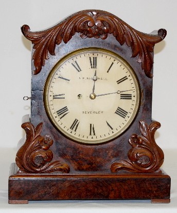 H. P. Marshall Burl Wood Fusee Mantel Clock — Antique Clocks Price Guide