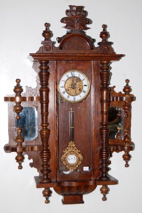 Mirror Side RA German Wall Regulator Clock — Antique Clocks Price Guide