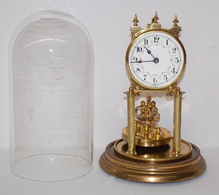 Huber Uhren Germany Disk Pendulum Dome Clock — Antique Clocks Price Guide