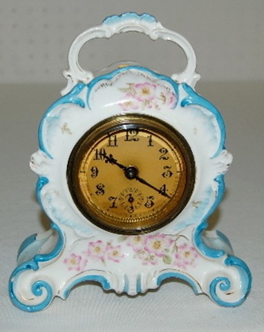 Key Wind Apple Blossom China Alarm Clock — Antique Clocks Price Guide