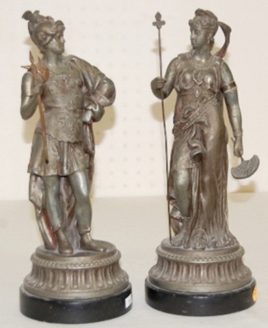 Pair of Ansonia "Grecians" Figural Clock Statues — Antique Clocks Price Guide