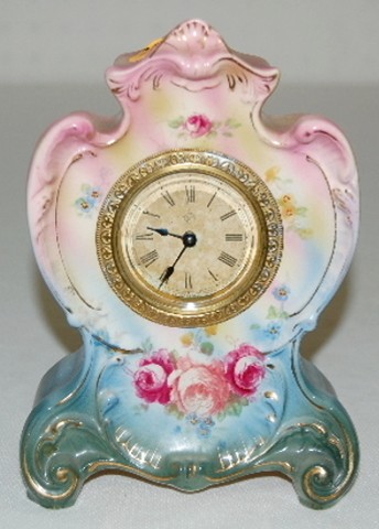 Ansonia Royal Bonn "Agate" Miniature China Clock — Antique Clocks Price Guide