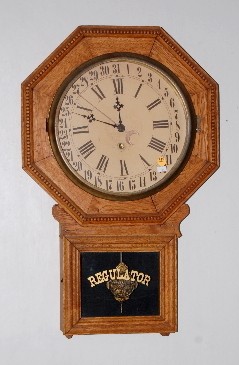 Gilbert Oak Regulator "B" Octagon Drop Clock — Antique Clocks Price Guide