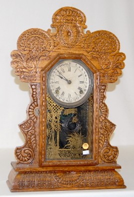 Ingraham Pressed Oak Calendar Mantel Clock — Antique Clocks Price Guide