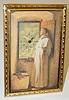 Monk Print Key Wind Easel Clock