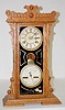 Waterbury Oak "Calendar # 44" Double Dial Clock