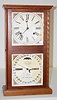 Ithaca Walnut Double Dial Calendar Clock