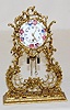 German Enamel Metal Filigree Novelty Clock