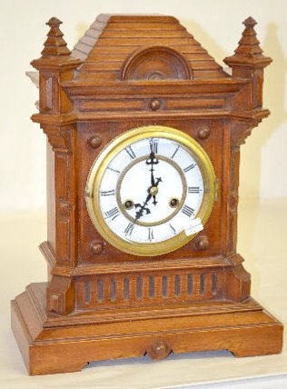 Antique Wood Cabinet Mantel Clock — Antique Clocks Price Guide