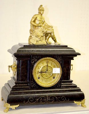 Ingraham Antique Black Enamel Mantel Clock — Antique Clocks Price Guide