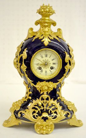 French Porcelain and Gilt Metal Clock — Antique Clocks Price Guide