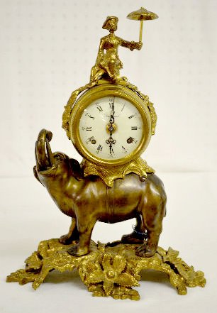 Imperial Bronze Elephant Clock with Rider — Antique Clocks Price Guide