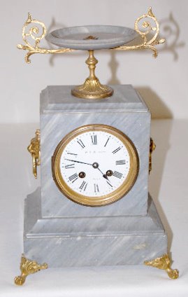 French Grey Marble Mantel Clock — Antique Clocks Price Guide