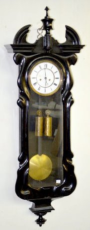 Ebony Serpentine 2 Weight Vienna Clock — Antique Clocks Price Guide