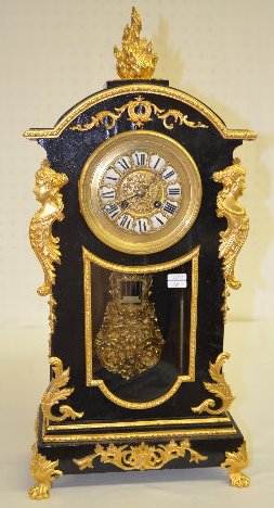 Japy Freres & Co. Wood & Bronze Mantel Clock — Antique Clocks Price Guide