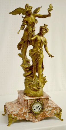 Massisve French Statue Clock "Sciences", Ruchot — Antique Clocks Price Guide