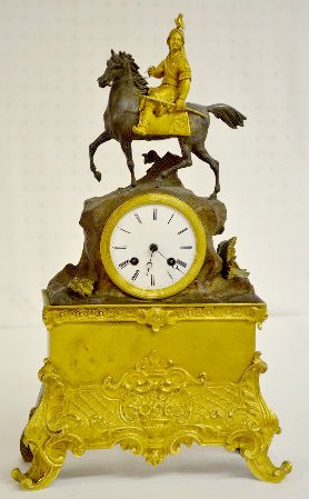 Pons Raingo Freres Clock, Bronze Warrior & Horse — Antique Clocks Price Guide