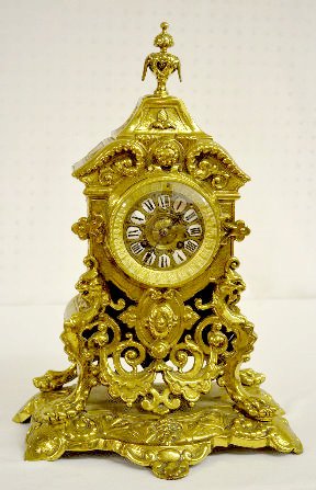French Bronze Mantel Clock w/Griffins — Antique Clocks Price Guide