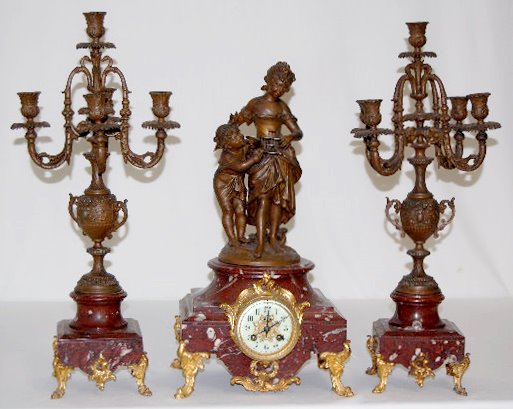 Vincenti & Cie 1855 3 Piece Clock Set — Antique Clocks Price Guide
