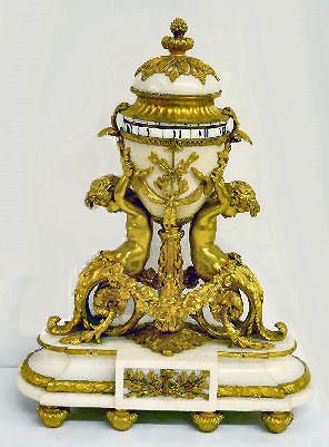 French Annular Dial Bronze & Marble Clock w/Putti — Antique Clocks Price Guide
