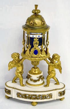 French Bronze & Marble Clock w/Cherubs — Antique Clocks Price Guide