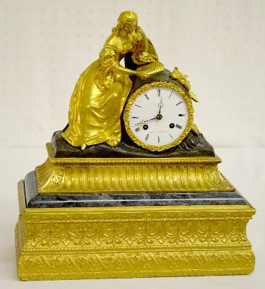 "Barbot - Paris" Mantel Clock with Lady — Antique Clocks Price Guide