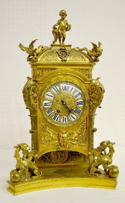 Marti Gilt Bronze Clock with Griffins & Dragons — Antique Clocks Price Guide