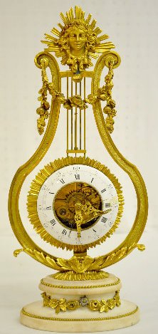 Louis XVI Style Lyre Clock w/Calendar — Antique Clocks Price Guide