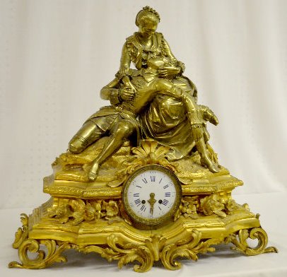 Large French Bronze Clock, Wounded Soldier — Antique Clocks Price Guide