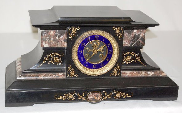 Ornate Slate & Marble Mantel Clock — Antique Clocks Price Guide