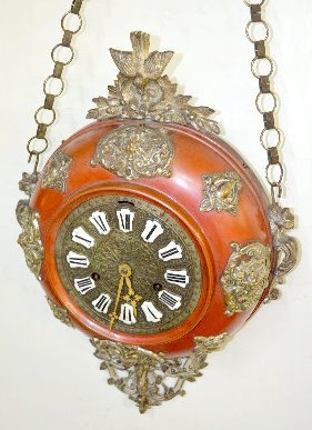 French Metal Hanging Clock W/ Birds Nest & Lion — Antique Clocks Price Guide