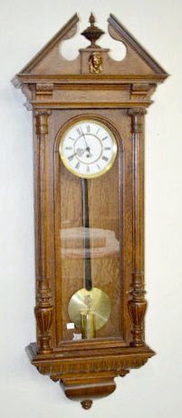 Oak Carved 1 Weight Vienna Wall Clock — Antique Clocks Price Guide
