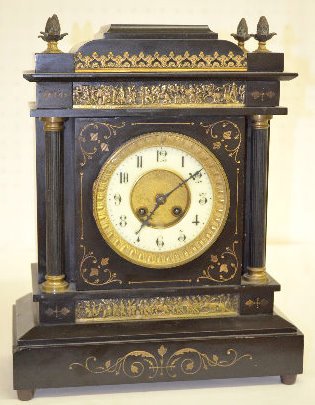 Ornate French Slate & Bronze Mantel Clock — Antique Clocks Price Guide
