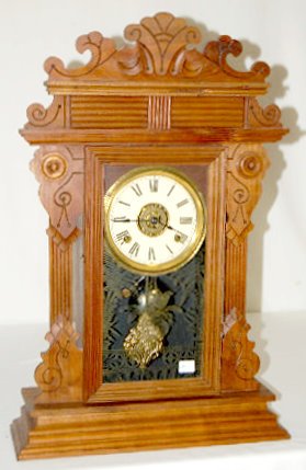 Walnut Kitchen Clock w/Time, Strike & Alarm — Antique Clocks Price Guide