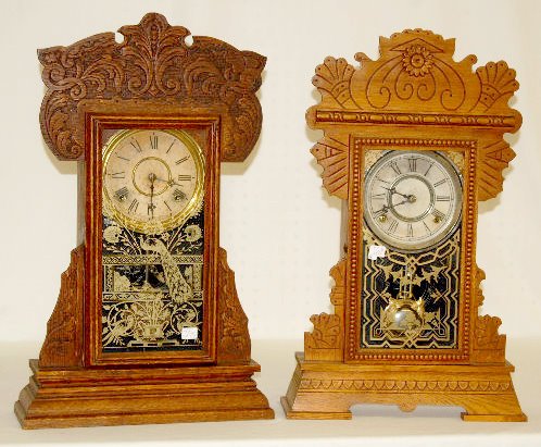 2 Gilbert Oak Kitchen Clocks — Antique Clocks Price Guide