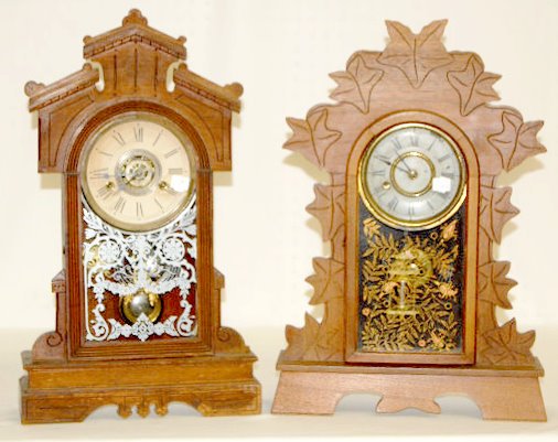 2 Walnut Kitchen Clocks; Gilbert & New Haven — Antique Clocks Price Guide