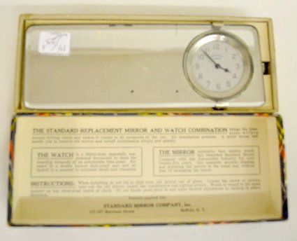 Standard Mirror Car Clock in Original Box — Antique Clocks Price Guide