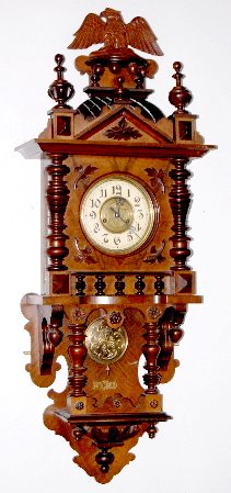Carved German Open Well Clock w/Eagle — Antique Clocks Price Guide